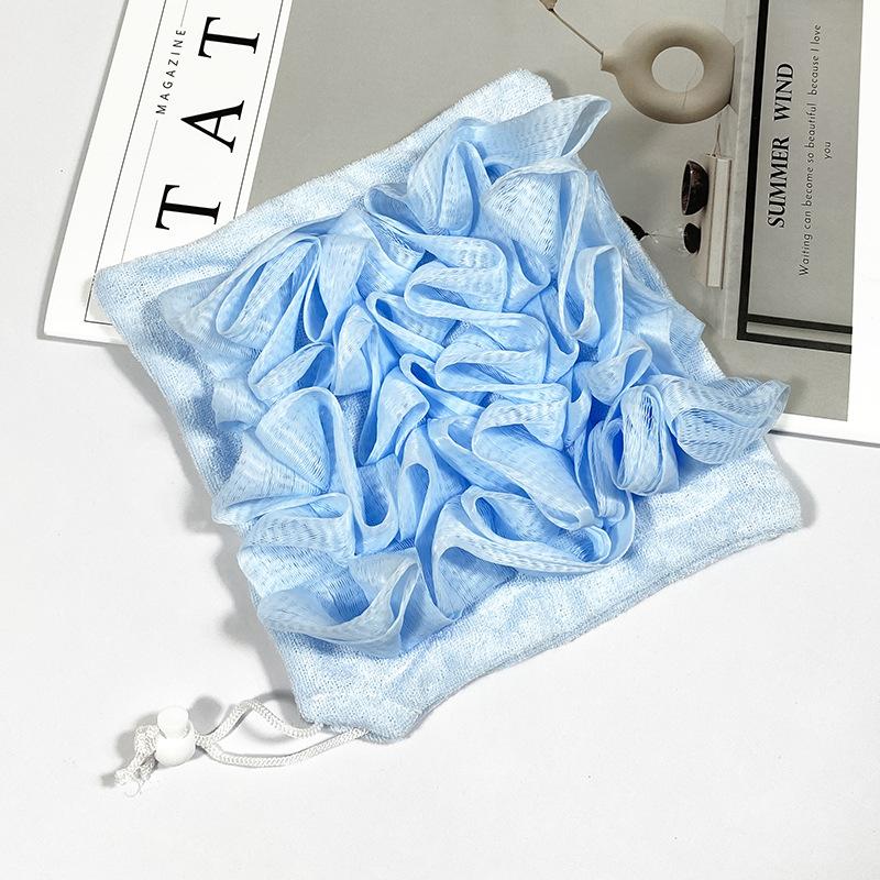 2 In 1 Bath Ball Towel Loofah With Drawstring Closure For Soap Soft Exfoliating Mesh Shower Sponge Skin Care Bathing Tool