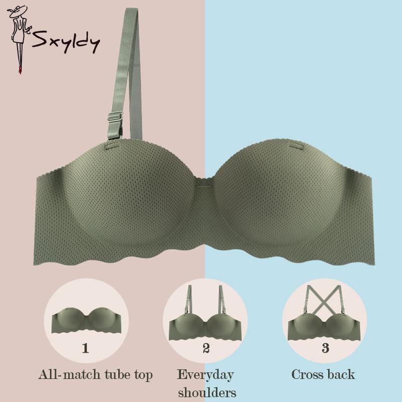 Sujetador Transpirable para Mujer Verano Sujetador Sin Costuras Lencería Femenina Sexy Color Sólido Push Up Ropa Interior Bralette