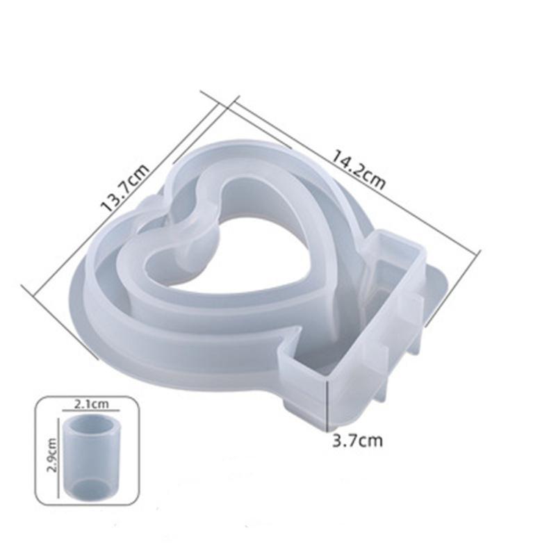 Silicone Flower Vase  Mold  Set Hex Love Shape Plant Propagation Station With Test Tube Flexible