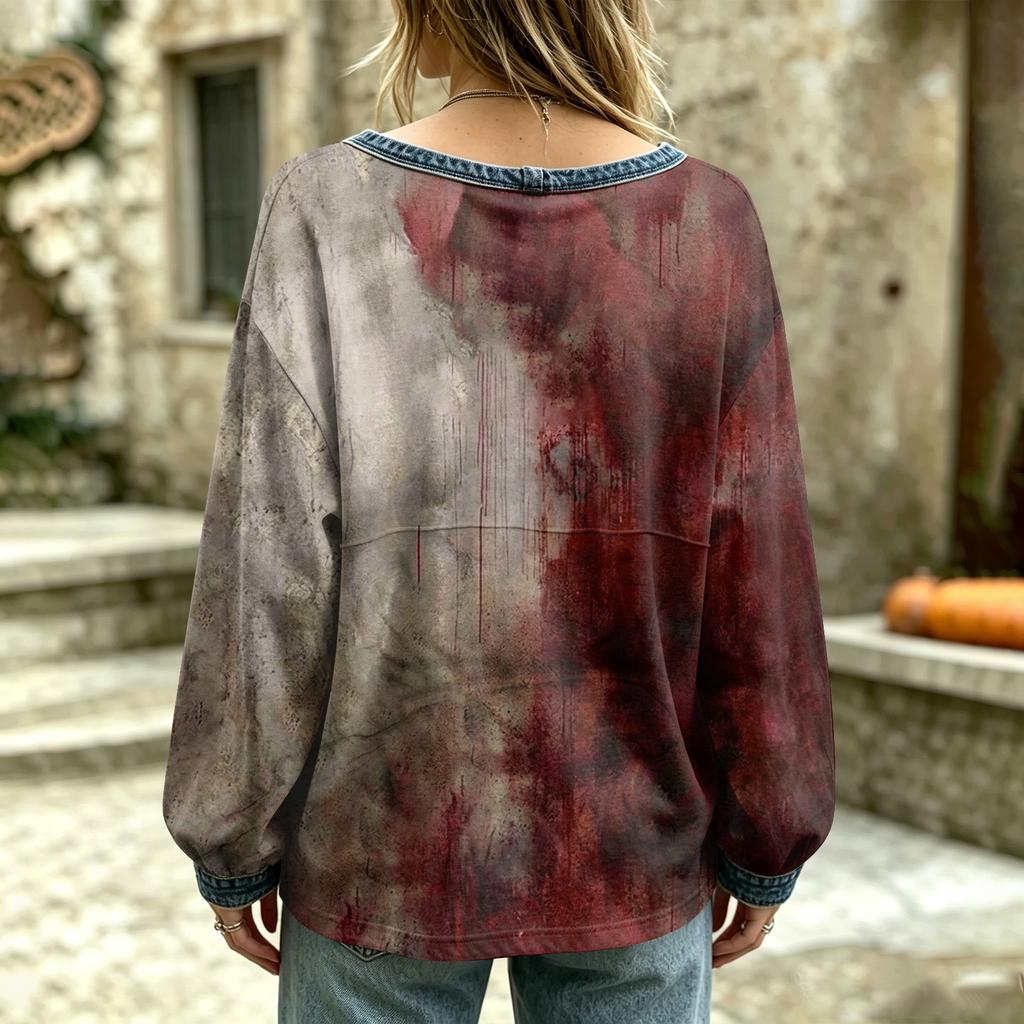 Women's Casual Long Sleeve Neck Top for Everyday Wear
