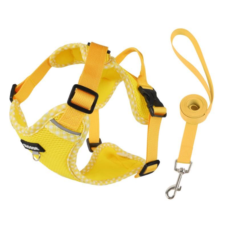 Adjustable Reflective Dog Harness With Leash Small To Medium Dogs Breathable Anti-Escape Chest Vest