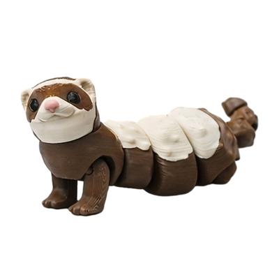 3D Printed Articulated Ferret Toy Flexible Jointed Fidget Animal Figurine