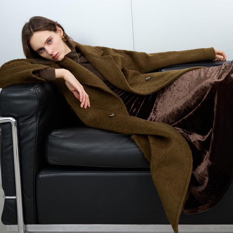 

Sancai Women s 2024 Winter Double-breasted Long Wool Coat M