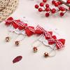 2pcs Chinese Style Baby Wig Hairpin Curly Red Bowknot Hairclip Children's Bow Wig  New Year Festive
