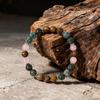 Festive Gifts Turquoise Picture Jasper And Rose Quartz Beaded Bracelet Earthy Fashion Jewelry For Men And Women Daily Wear Simple Versatile Accessory