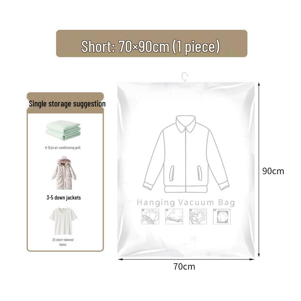 Vacuum Hanging Compression Bag with Hook for Clothes and Jackets