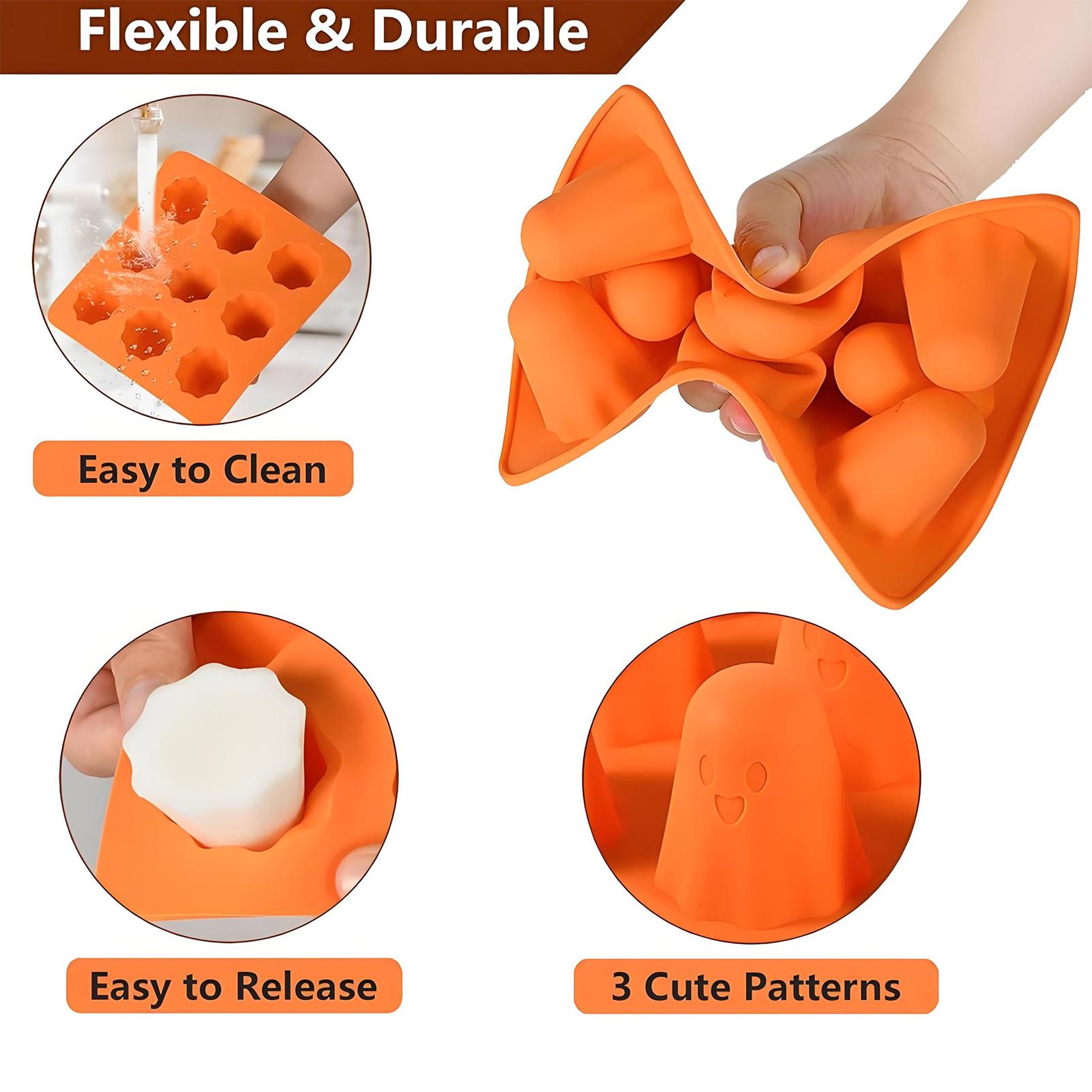 

Halloween 3D Ghost Silicone Mold Reusable Ghost Chocolate Candy Molds Multi-Purpose Cute Ghost Ice Mould for Jelly CN