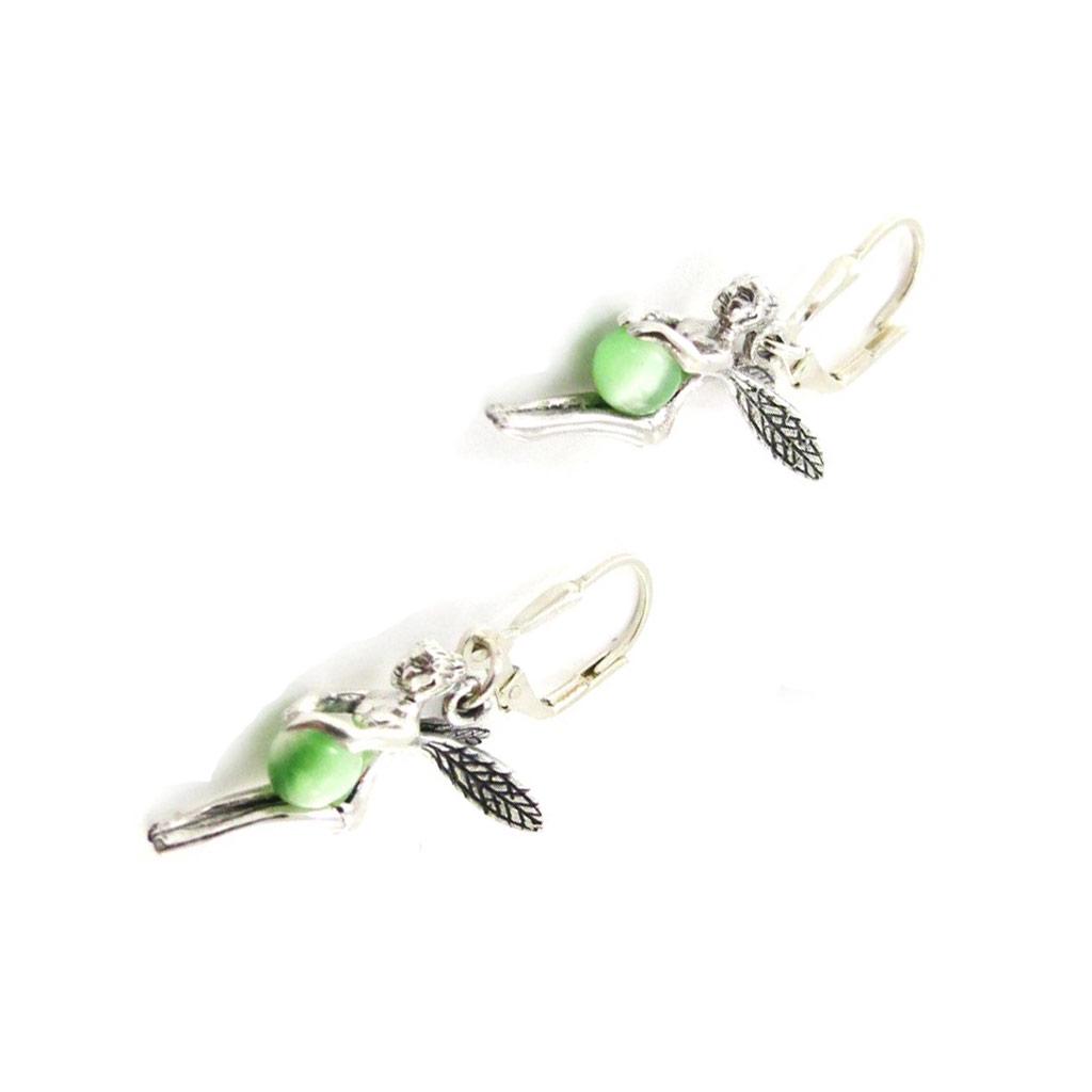 Les Trésors De Lily [C7562] - Silver Sleepers 'Tinkerbell' Silbergrün - 15x20 mm