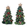 Mini Christmas Tree Tabletop Decor Miniature Xmas Tree Christmas Stockings Canes Bow Decorated Holiday Tree for Home Winter Party