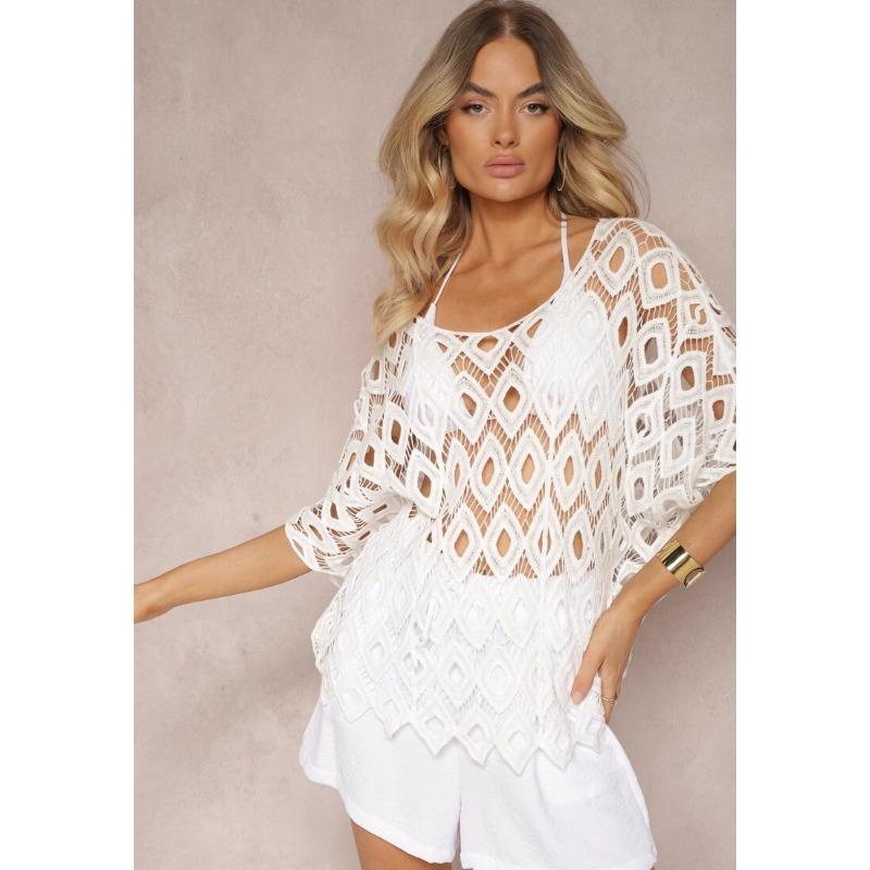 DIMANAF 2025 New Short T-Shirt Women Knitting O-Neck Hollow Summer Style Basic Tops Tees Loose Clothing