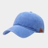 Fashion Hat Vintage Washed Cotton Baseball Cap Side Peak Leather Label Cap Casual Versatile Sun Hat Tide