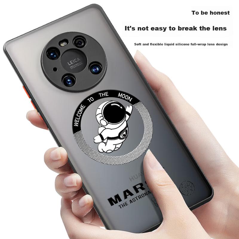 Phone Case for Huawei Mate 40 Pro, Shockproof Silicone Upgraded Lens Full Protection Cartoon Graffiti Trendy Color-Contrasting - Fish in Water