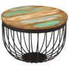 Coffee Table Ø50x35 Cm Solid Reclaimed Wood and Steel