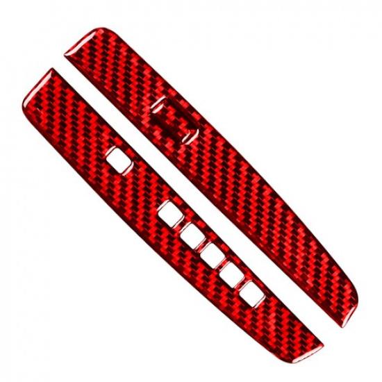 Red For Honda Accord 2013-2017 Carbon Fiber Interior Gear Shift Cover Trim