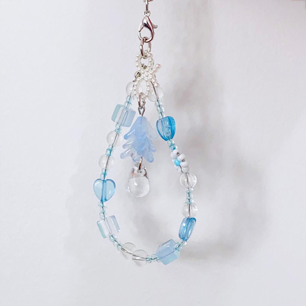 Stilvoller Perlenanhänger Handykette Ornament Herz Perlen Handyanhänger Handyband Zubehör für Frauen und Mädchen