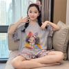 Girls Pajama Set Short Sleeve Modal Sleepwear Ages 8 Lightweight Cartoon Print Home Wear