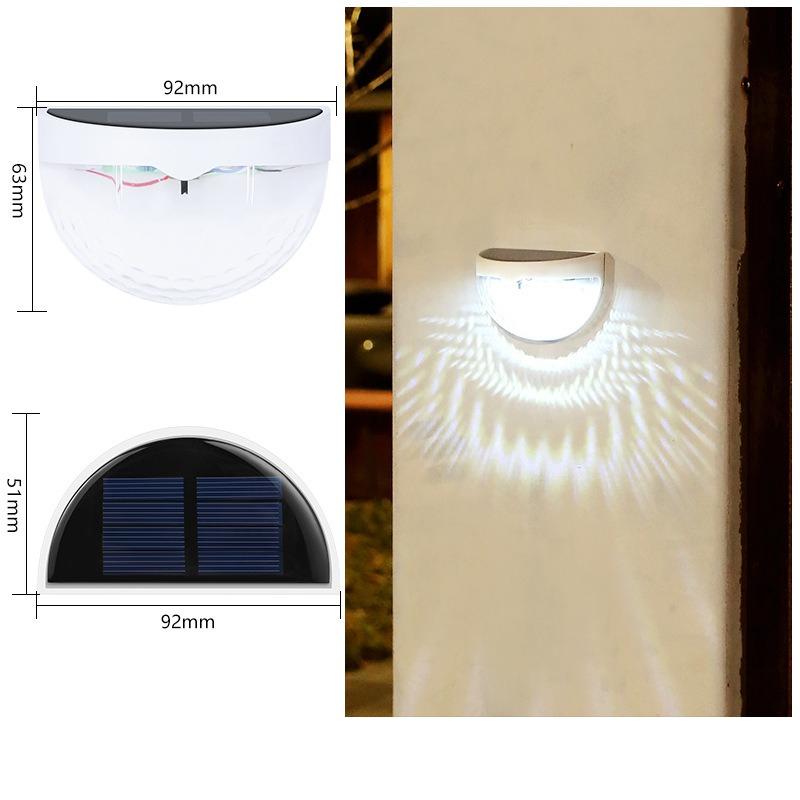 Solar Deck Lights,Solar Powered Fence Lights Dusk To Dawn LED Wall Light Outdoor Lighting Decoration for Step Yard Stair Patio Garden Warm Light