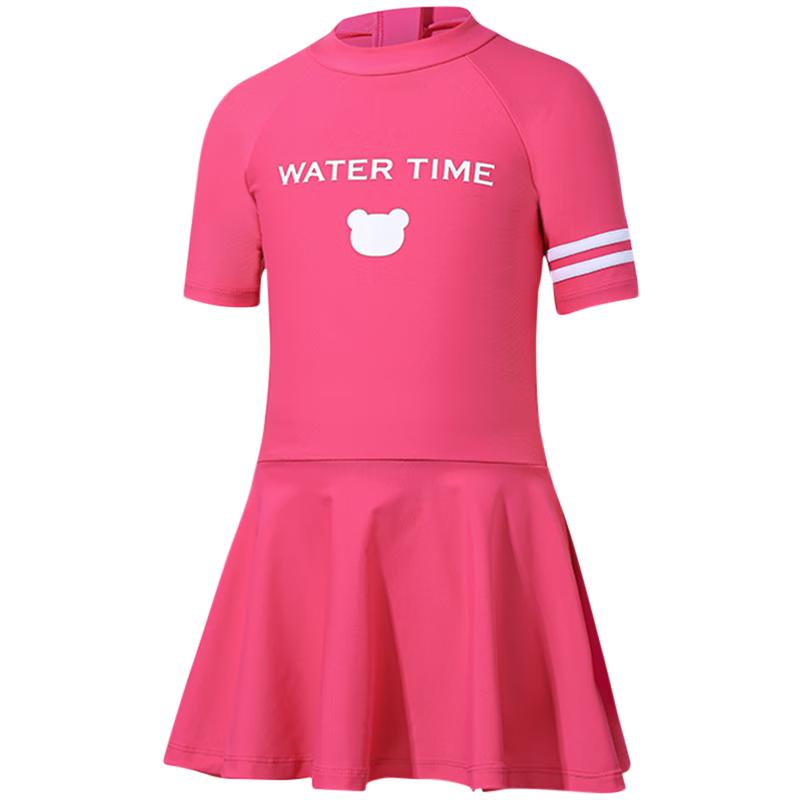 WATERTIME Girls  One-Piece Short Sleeve Swimsuit 120 (6)