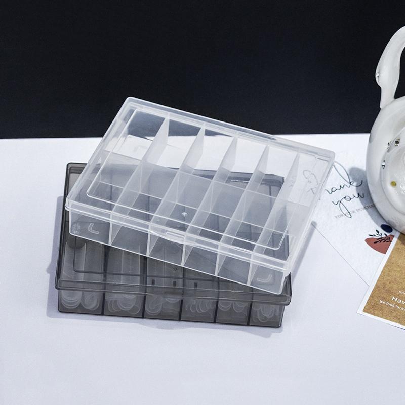 12 Grids Transparent Empty Nail Foils Storage Box Plastic Jewelry Beads Gems  False Nail Art Tips Box Case Organizer