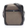 Used Diamante Shoulder Bag 268159 PVC Coated Canvas Leather Beige Brown Black Used Unisex