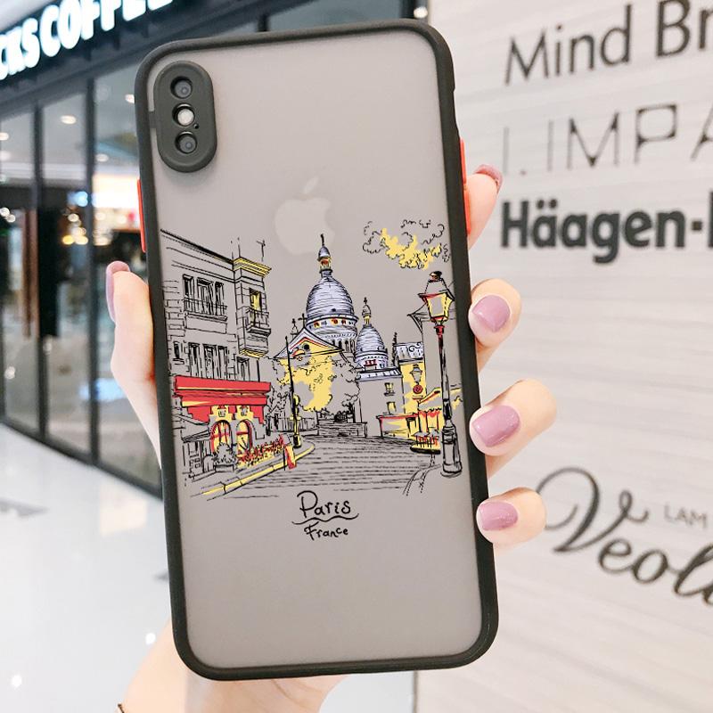 Reisen Weltreise Straßenmalerei Handyhülle Für iPhone 15 14 13 11 12 Pro Max 7 8 PLUS SE2 X XS XR Harte Matte Rückabdeckung