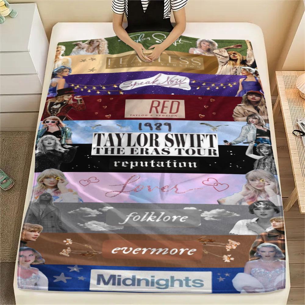 Taylor Swift printing Flannel Blanket Bedroom Sofa Camping Warm blanket Gifts for family and friends-MJ004