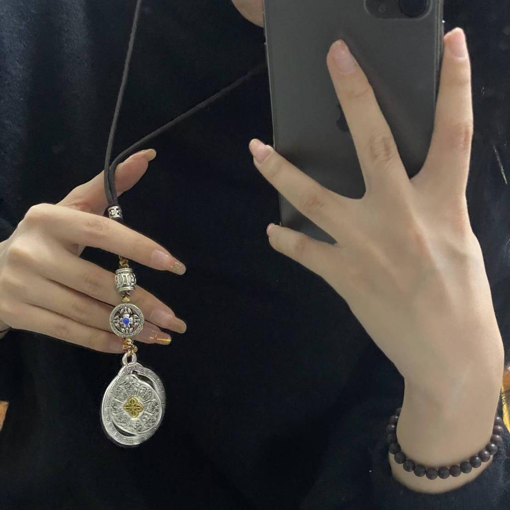 Zen Necklace Cool Jiugong Bagua Rotatable Waist Tag Lucky Pendant