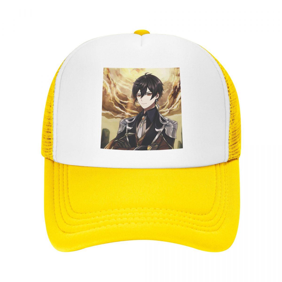 

Классическая бейсболка Zhongli Genshin Impact WoUnisex Унисекс Регулируемая аниме-игровая шляпа дальнобойщика Спортивные шляпы Snapback Летние кепки Trucker Hat