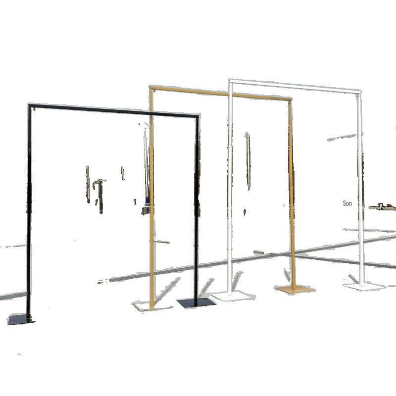 Golden Telescopic Wrought Iron Wedding Arch Stand for Stage Decoration