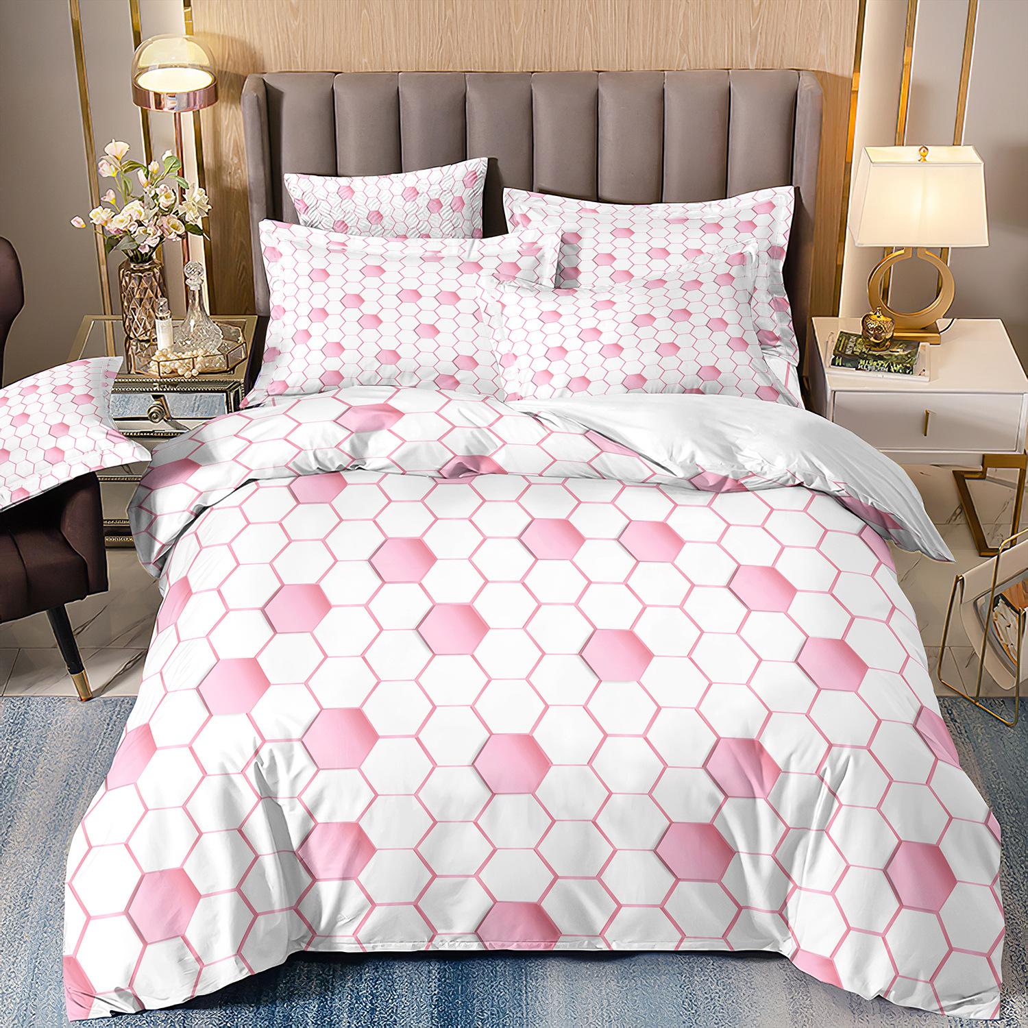 

Abstract 3D Printing Geometric Plaid Bedding Four-Piece Quilt Set Three-Piece Set cover 70 * 133 and 50 * 75 * 1