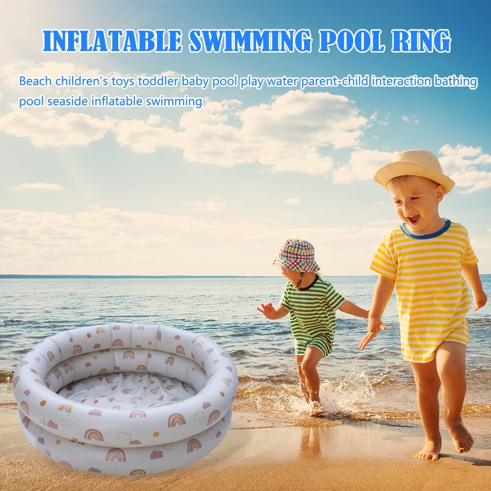 Aufblasbares Planschbecken für Kinder, 80cm Aufblasbarer Pool Schwimmbecken Aufblasbare Badewanne Kinderpool Babypool für Garten und Außenbereich