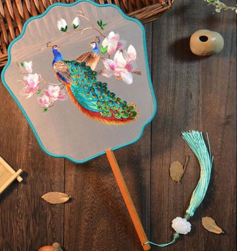 Dance Fan Vintage Hand Fan Jade Vine Flower Dance Fan New Chinese Ancient Style Fan  Gift