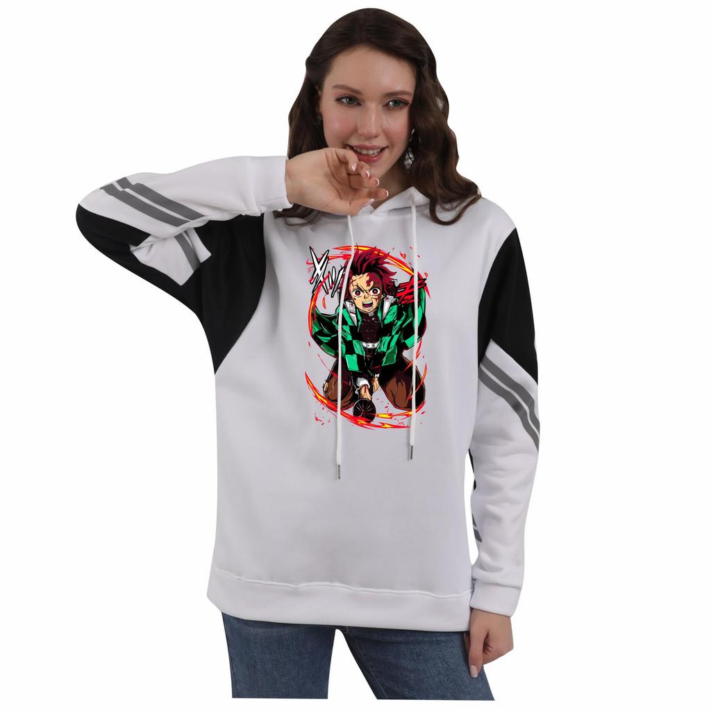 Demon Slayer Kimetsu no Yaiba Color Block Hoodie for Men and Women