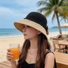 Hollow Hat Women's Summer Big Eaves Cover Face Adjustable Sunscreen Hat Fashionable and Simple Foldable Storage Sun Hat