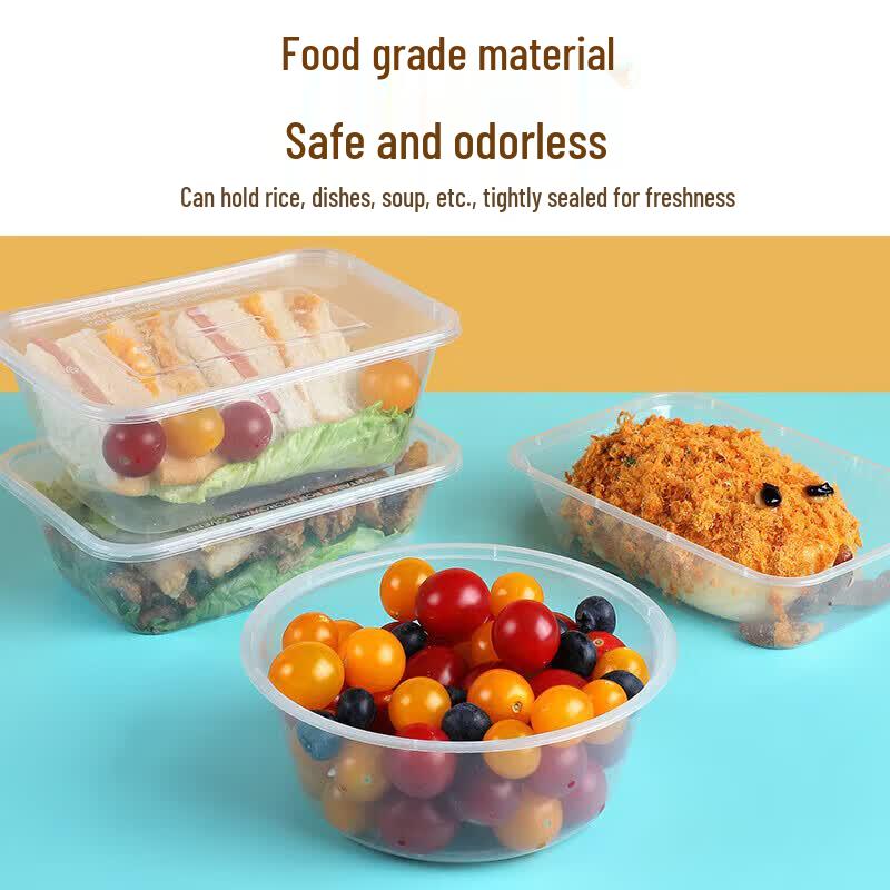 LAOXIANGHE 650ml Rectangular Disposable Takeout Food Containers