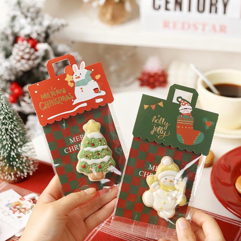 MEIDI Transparent Treat Bags - Snowman  Gift Sock Designs