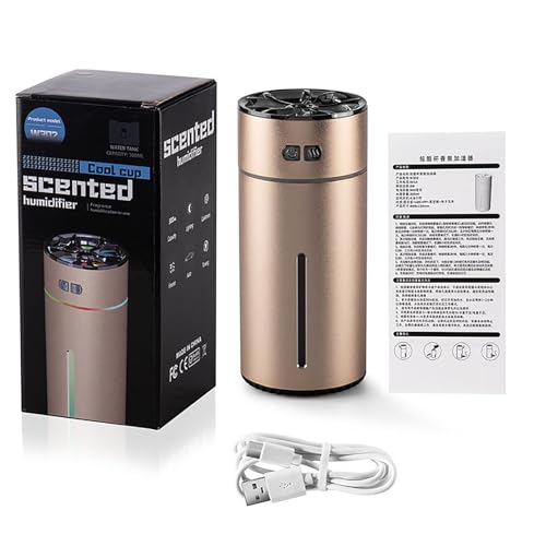 GOOMAND Aroma Diffuser, Ultrasonic, Quiet, Automatic ON/OFF, Large Capacity Battery, USB Powered, Car Nebulizer, Aroma, Fragrance, Ambient Light,