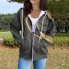 Sudadera con capucha para mujer, informal, de manga larga, con cremallera, estampado de lunares y rayas, ligera, para uso interior y exterior
