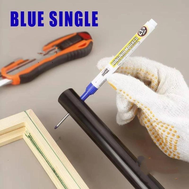 1/4Pcs Long Head Deep Hole Marker Pen Woodworking Decoration Permanent Marker Pen Waterproof Metal Perforating Pen