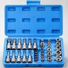 Jeu professionnel de 34 douilles Torx et douilles Torx E (étoile) 1/4" 3/8" 1/2" Entraînement Embouts Torx E Mâle Femelle Outil à main avec étui