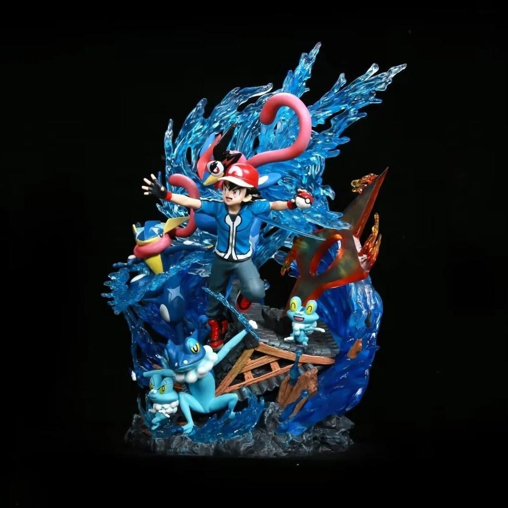 Adorable Gk Pet Spirit Glowing Ash Ketchum Froakie Family Pvc Figure Model Toy