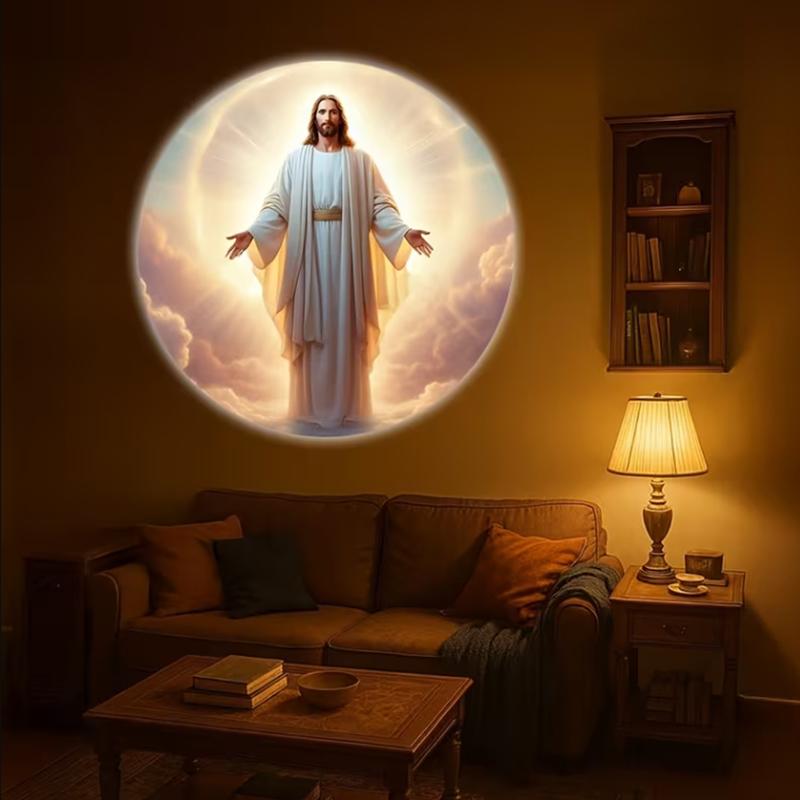 

Religious Character Image Themed Usb Projection Light With Twelve Patterns Perfect For Room Ceiling Background Decoration 1set