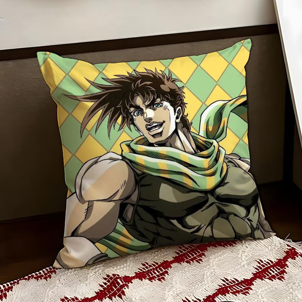 JJoJos BBizarre Adventure Cushion Cover Reversible Soft Durable Pillow Cover Home  Car MultiScene Use for Daily Comfort