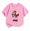 Kids Boys Girls 100% Cotton Crew Neck Short Sleeve T-Shirt, Funny Zombie Football Player Print Casual Soft Breathable Tee for Daily Wear Outdoor Activ
