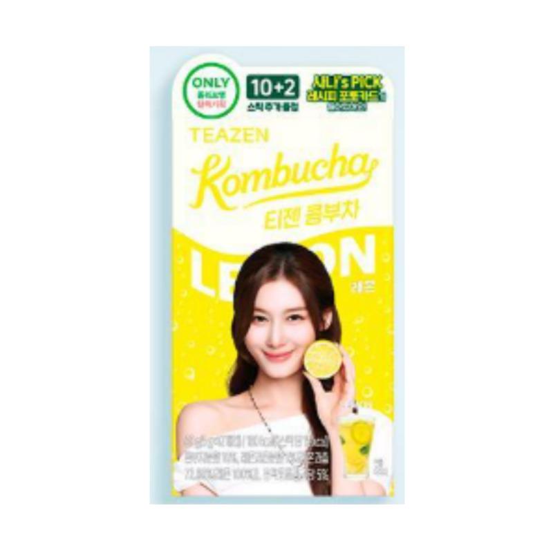 TEAZEN Kombucha Stick 10+2 Pack (9 Flavors) - Korean Zero Sugar Fruit Tea Mix with Recipe Photocard