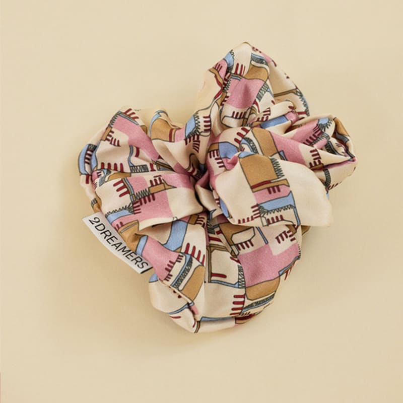 2DREAMERS Doodle Gold Silk Scrunchie
