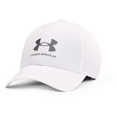Gorra Under Armour Armorvent Ajustada Blanca para Hombre Iso-Chill, (100)/Gris Pizarra, Grande/Extra Grande