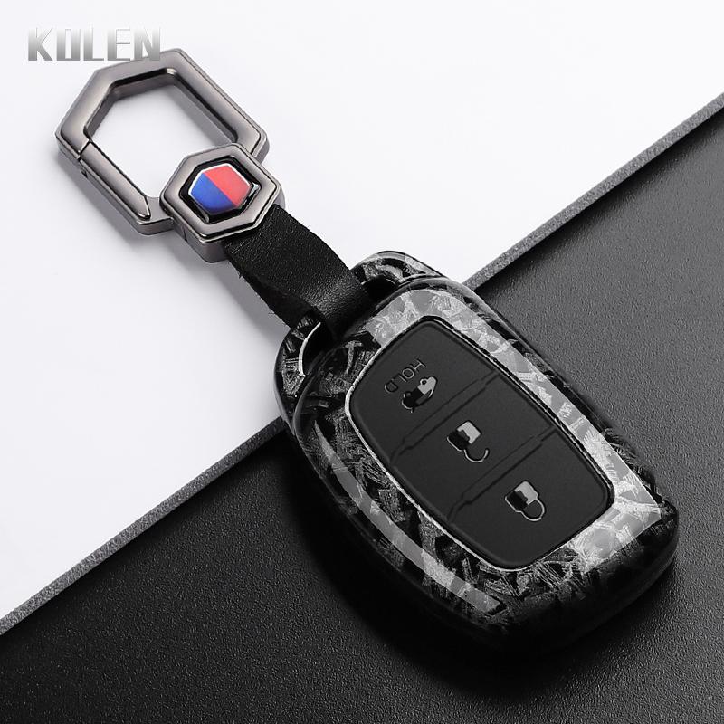 Abs Carbon Fiber Style Car Key Case Cover For Hyundai Ix35 I40 I20 I10 Tucson Elantra Creta Sonata Ioniq Accent Creata Keychain
