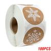 100-500Pcs Snowflake Merry Christmas Stickers Candy Bag Envelopes Sealing Label Sticker Christmas Gifts Box Decorations