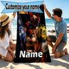 Personalisierter Strandtuch mit individuellem Namen für Five Nights at Freddy's, für Reise Camping Strandparty Heimdekoration, Geburtstagsgeschenk für Familie & Freunde